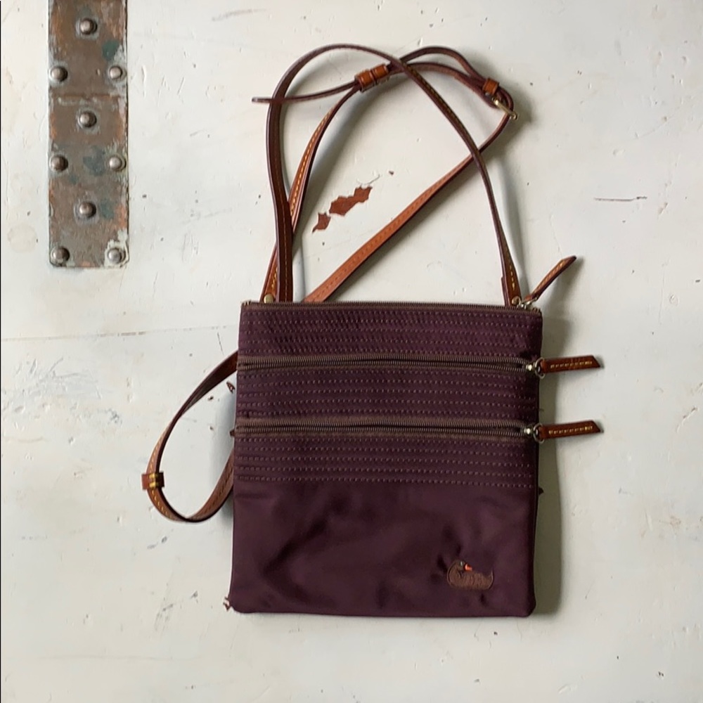 Dooney and Bourke Crossbody Three Zipper Purse